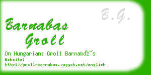 barnabas groll business card